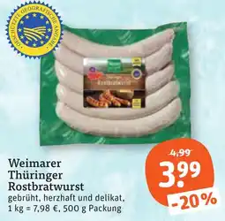 tegut Weimarer Thüringer Rostbratwurst Angebot