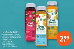 tegut livefresh Saft Angebot