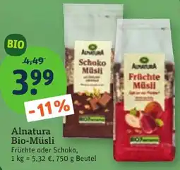 tegut Alnatura Bio-Müsli Angebot