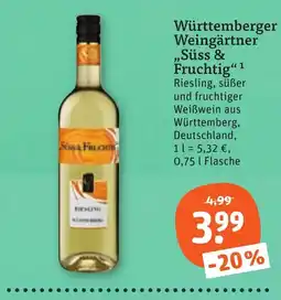 tegut Württemberger Weingärtner Süss & Fruchtig Riesling Angebot