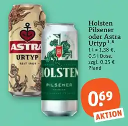 tegut Holsten Pilsener oder Astra Urtyp Angebot