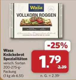 Combi Wasa Knäckebröt Spezialitäten Angebot