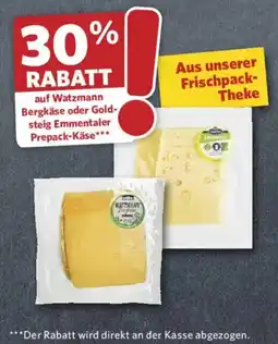Combi Watzmann Bergkäse oder Goldsteig Emmentaler Prepack-Käse Angebot