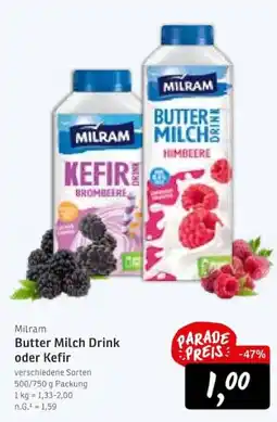 KONSUM Milram Butter Milch Drink oder Kefir Angebot
