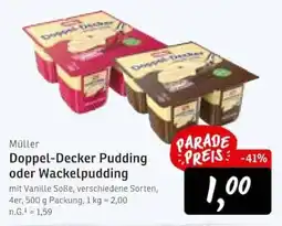 KONSUM Müller Doppel-Decker Pudding Angebot