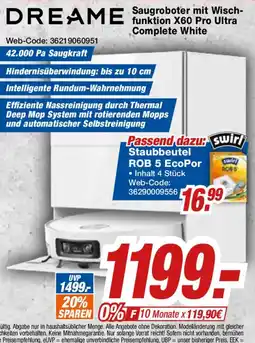 Expert Klein Saugroboter mit Wischfunktion X60 Pro Ultra Complete White Angebot