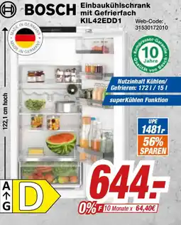 Expert Klein BOSCH Einbaukühlschrank mit Gefrierfach Angebot