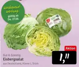KONSUM Gut & Günstig Eisbergsalat Angebot