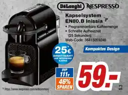Expert Klein DeLonghi NESRESSO Kapselsystem EN80.B Inissia Angebot