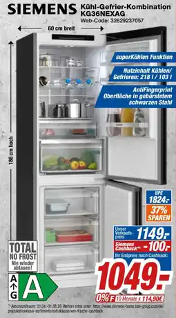 Expert Klein SIEMENS Kühl-Gefrier-Kombination KG36NEXAG Angebot