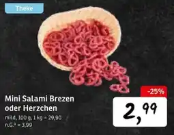 KONSUM Mini Salami Brezen oder Herzchen Angebot
