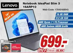 Expert Klein Lenovo Notebook IdeaPad Slim 3 16ARP10 Angebot