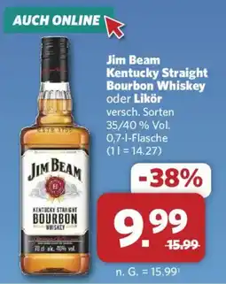 Combi Jim Beam Kentucky Straight Bourbon Whiskey Angebot
