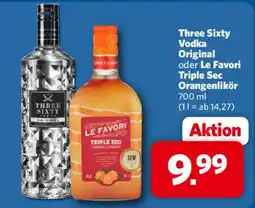 Combi Three Sixty Vodka Original oder Le Favori Triple Sec Orangenlikör Angebot