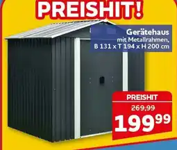 CENTERSHOP Gerätehaus mit Metallrahmen Angebot