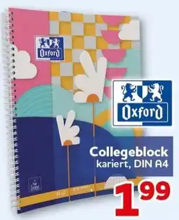 CENTERSHOP Oxford Collegeblock kariert, DIN A4 Angebot