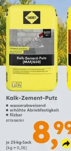 Globus Baumarkt Sakret Kalk-Zement-Putz Angebot