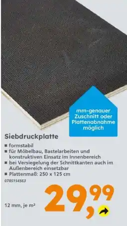 Globus Baumarkt Siebdruckplatte Angebot
