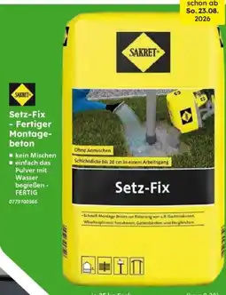 Globus Baumarkt Setz-Fix - Fertiger Montagebeton Angebot