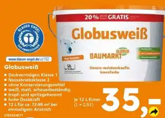 Globus Baumarkt Globusweiß Angebot