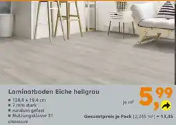 Globus Baumarkt Laminatboden Eiche hellgrau Angebot