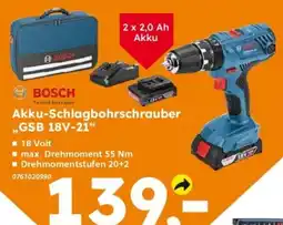 Globus Baumarkt BOSCH Akku-Schlagbohrschrauber „GSB 18V-21“ Angebot