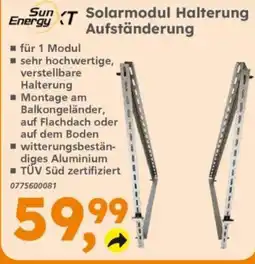 Globus Baumarkt SunEnergy XT Solarmodul Halterung Aufständерung Angebot