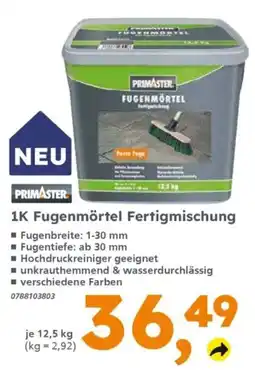 Globus Baumarkt PRIMASTER FUGENMÖRTEL Fertigmischung Angebot