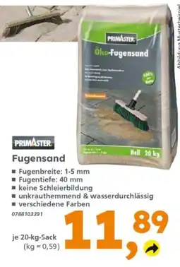 Globus Baumarkt PRIMASTER Fugensand Angebot