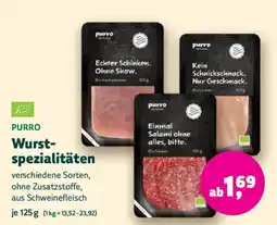 Biomarkt PURRO Wurst-spezialitäten Angebot