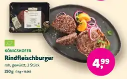 Biomarkt KÖNIGSHOFER Rindfleischburger Angebot