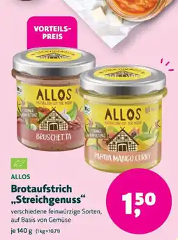 Biomarkt ALLOS Brotaufstrich „Streichgenuss“ Angebot