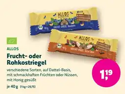 Biomarkt ALLOS Frucht- oder Rohkostriegel Angebot
