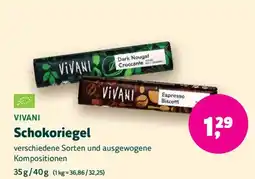 Biomarkt VIVANI Schokoriegel Angebot