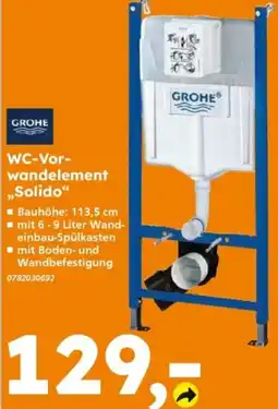 Globus Baumarkt GROHE WC-Vorwandelement „Solido“ Angebot