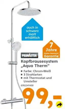 Globus Baumarkt PRIMASTER Kopfbrausesystem „Aqua Therm“ Angebot