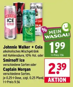 Wasgau Johnnie Walker + Cola Angebot