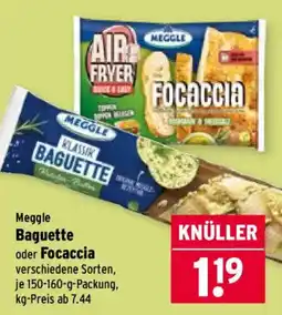 Wasgau Meggle Baguette oder Focaccia Angebot