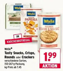Wasgau WASA Tasty Snacks, Crisps, Rounds oder Crackern Angebot