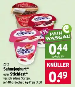 Wasgau Zott Sahnejoghurt Angebot