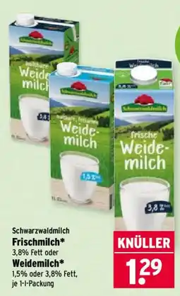 Wasgau Schwarzwaldmilch Frischmilch* Angebot