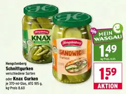 Wasgau Hengstenberg Schnittgurken oder Knax Gurken Angebot