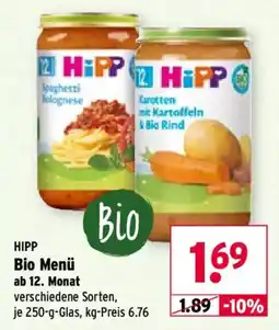 Wasgau HIPP Bio Menü Angebot