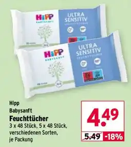 Wasgau Hipp Babysanft Feuchttücher Angebot