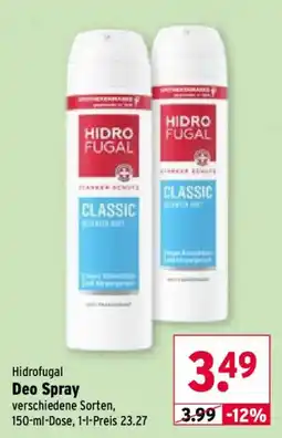 Wasgau Hidrofugal Deo Spray Angebot