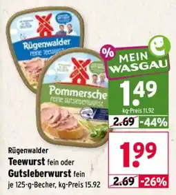 Wasgau Rügenwalder Teewurst Angebot