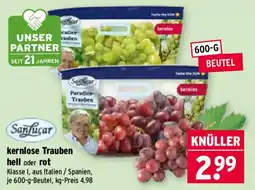 Wasgau SanLucar kernlose Trauben Angebot