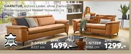 porta GARNITUR, echtes Leder, ohne Zierkissen, Rückenspannteil Nessel Angebot