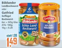 Klaas und Kock Böklunder Landbockwurst oder Gutfried Geflügel Bockwurst Angebot