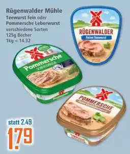 Klaas und Kock Rügenwalder Mühle Teewurst oder Pommersche Leberwurst Angebot